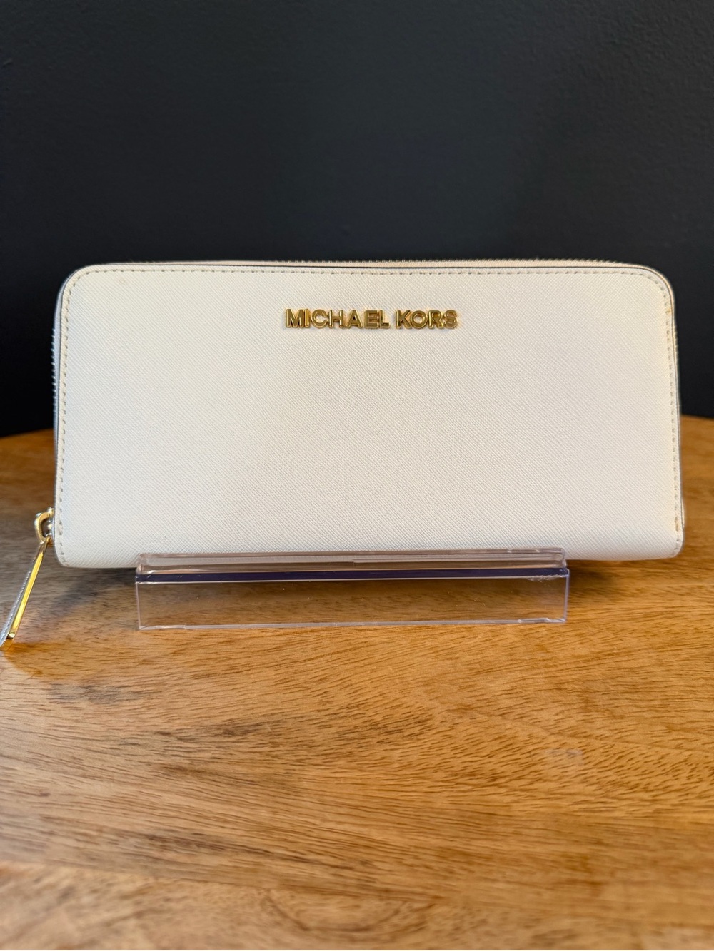 Michael Kors Women’s White Zip-Around Wallet
